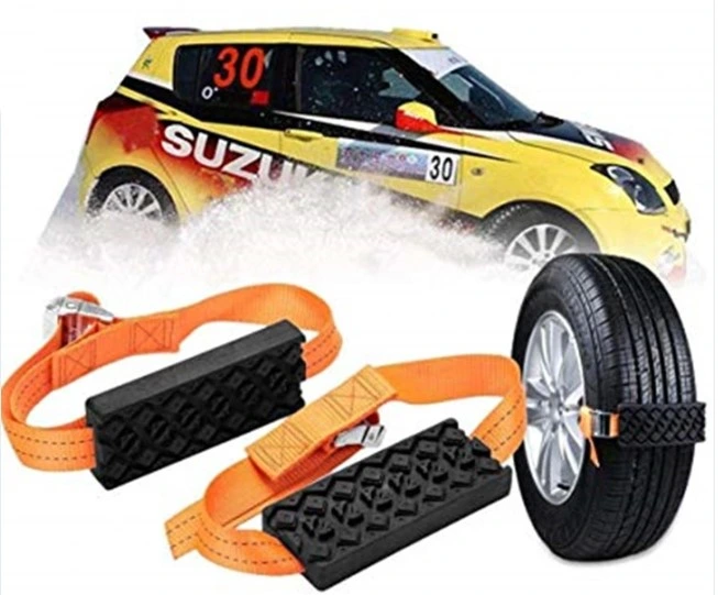 2PCS Car Universal Tyres Tire Belt Snow Chains Plastic Winter Wheels Car-Styling Anti-Skid Autocross Outdoor Roadway Safety Snow Ground Driving Tool
