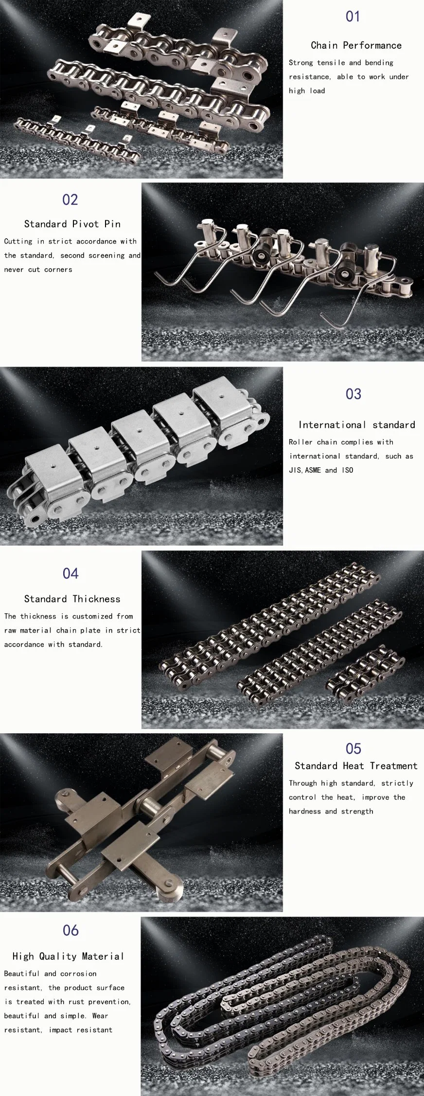 ISO Standard Industrial Motorcycle Driving Transmission Roller Chain