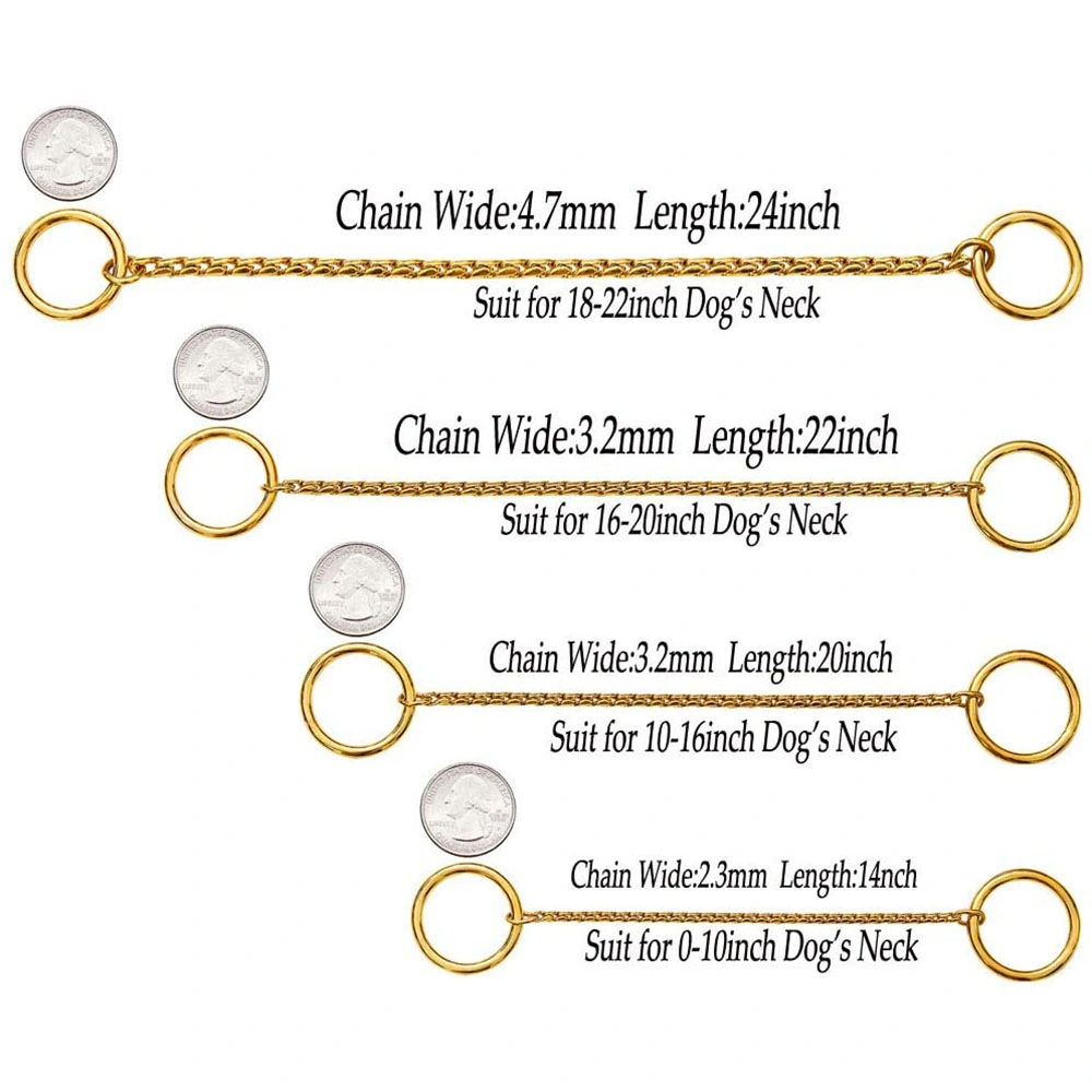 Lightweight Strong Stainless Steel Links Slip Chain Dog Colla